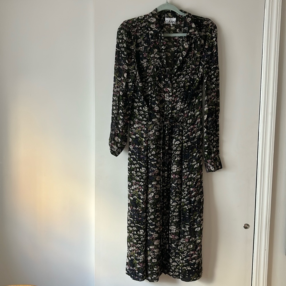 Ganni floral sheer dress